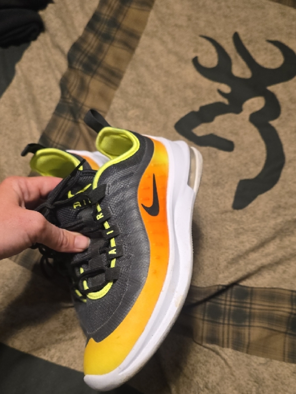 Nike Air Max Black, Yellow & Neon Green Low-Top Sneakers Like New - Picture 3 of 4
